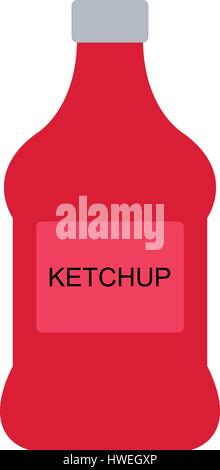 Ketchup-Symbol auf weißem Hintergrund in Vektor dargestellt Stock Vektor