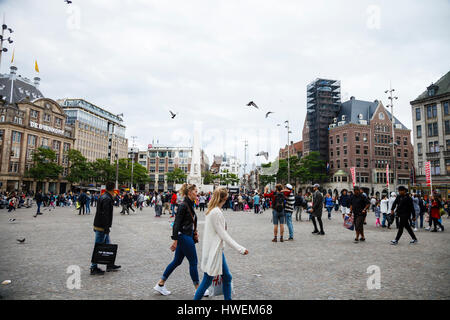 Dam man, Amsterdam, Niederlande Stockfoto