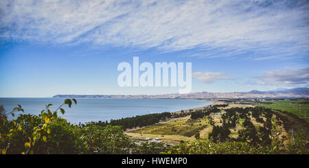 Blick auf das Meer von Marlborough, Neuseeland Stockfoto