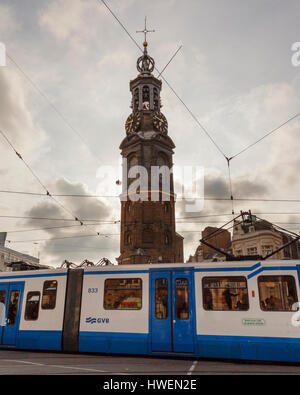 Der Munttoren auf Muntplein Platz Stockfoto