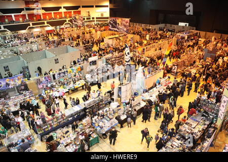 Stände auf Cardiff Comic Con 2017 an der Hallam FM arena Stockfoto