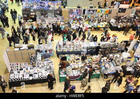 Stände auf Cardiff Comic Con 2017 an der Hallam FM arena Stockfoto