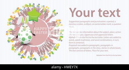 A Happy Osterhase Ei Air Ball Form eines Sterns Stock Vektor