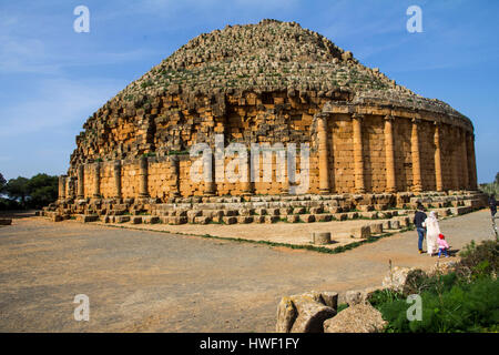 Königliche Mausoleum von Mauretanien in Algerien, eines Grabmals 3BC von König von Mauretanien, Juba II und seine Königin Cleopatra Selene II gebaut. Stockfoto