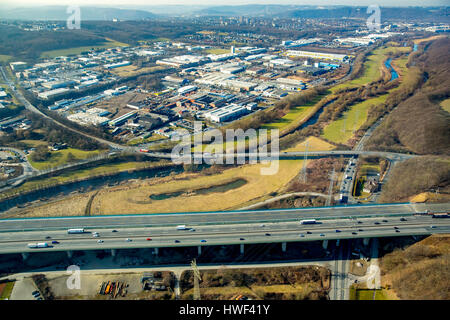 Bau-Lenne-Viadukt, Autobahn A45, Hagen, Ruhr, Nordrhein-Westfalen, Deutschland Stockfoto