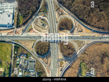 Ausbau der Autobahn A43 zwischen Recklinghausen und Herne, Recklinghausen Autobahnanschluss, Autobahn A2 und Autobahn A43, Recklinghausen, Ruhr ein Stockfoto