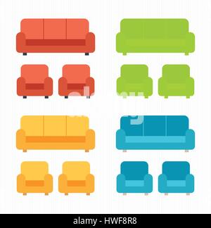 Reihe von sofas Stock Vektor