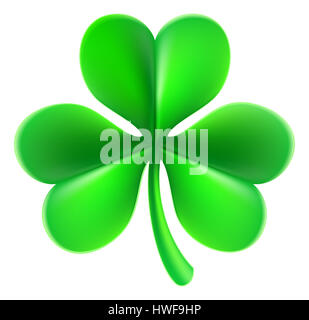 Ein Beispiel für ein grünes Kleeblatt shamrock Stockfoto