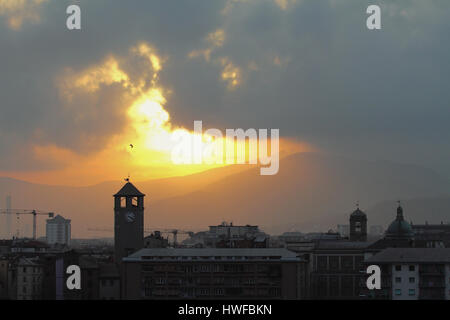 Sonnenuntergang in Ligurien. Savona, Italien Stockfoto