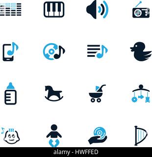 Kinder Spielzeug Symbolsatz für Websites und Benutzeroberfläche Stock Vektor