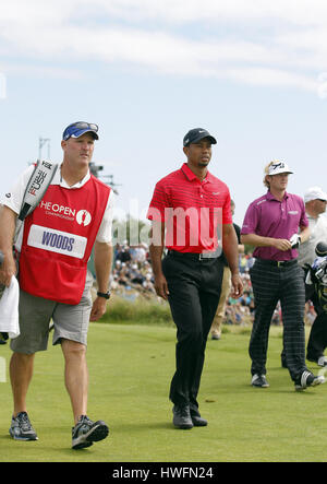 TIGER WOODS JOE LACAVA USA CADDY USA LYTHAM & ST. ANNES LANCASHIRE ENGLAND 22. Juli 2012 Stockfoto