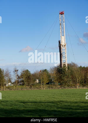 Pickering Stadt, UK. 20. März 2017. Fracking Unternehmen dritte Energie Kunstblättersammlung Bohranlage am Stadtrand Pickering Credit: Richard Burdon/Alamy Live News Stockfoto