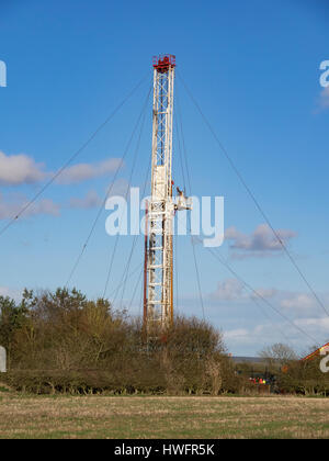 Pickering Stadt, UK. 20. März 2017. Pickering, Großbritannien. 20. März 2017. Fracking Unternehmen dritte Energie Kunstblättersammlung Bohranlage am Stadtrand Pickering Credit: Richard Burdon/Alamy Live News Stockfoto