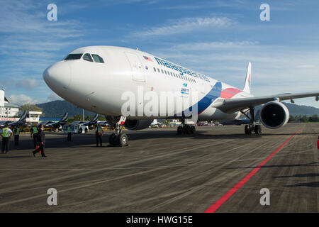 Langkawi, Malaysia. 21. März 2017. Malaysian Airlines Airbus A330 zeigt auf Asphalt in Verbindung mit LIMA Expo Credit: Chung Jin Mac/Alamy Live News Stockfoto