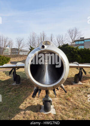 Polnische PZL-Mielec Lim-1-Version der Mig-15 im Krakau Aviation Museum in Polen Stockfoto