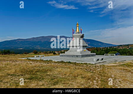 Ansicht des buddhistischen Stupa Sofia in Retreat Center Plana - Diamantweg Buddhismus Bulgarien Stockfoto