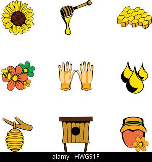 Imker Icons Set, Cartoon-Stil Stock Vektor