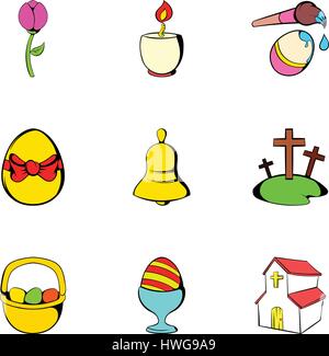 Easter Bunny Symbole gesetzt, Cartoon-Stil Stock Vektor