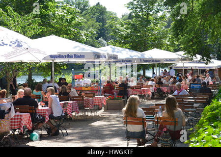 Biergarten, Fischerhütte, Schlachtensee, Zehlendorf, Berlin, Deutschland, Fischerh³tte Stockfoto