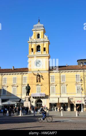 Italien, Emilia Romagna, Parma, Piazza (Platz) Garibaldi, Rathaus Stockfoto