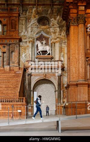 Italien, Emilia Romagna, Parma, im Inneren des Palastes von Pilotta, Farnese Theater Stockfoto