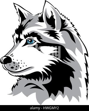 Umriss Wolf Kopf Tiere Vektor Abbildung - Bild: 138499498 - Alamy