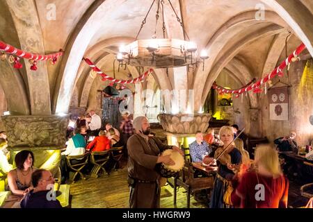 Lettland (Baltikum), Riga, Altstadt Weltkulturerbe der UNESCO, Restaurant mittelalterliche Rozengrals Stockfoto