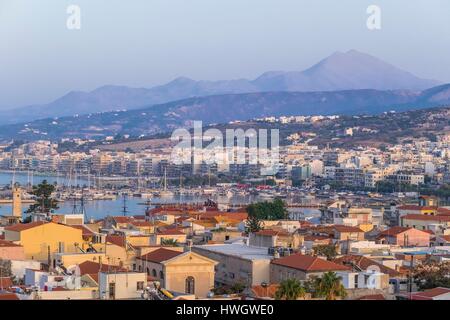 Griechenland, Kreta, Rethymnon, Panorama über die Altstadt von der Festung Stockfoto