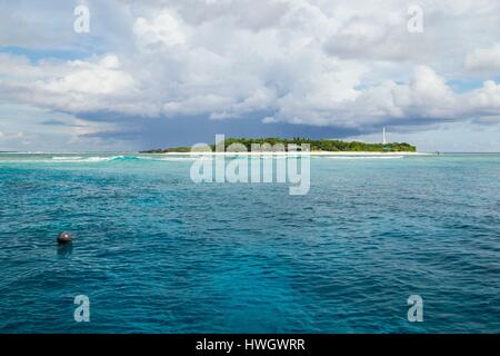 Mindoro, Philippinen, Apo Reef Naturpark, Boje am Tauchplatz vor Apo Island Stockfoto