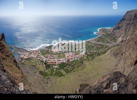 La Gomera - Luftbild von Valle Gran Rey Stockfoto