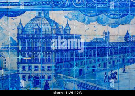 Portugal, Lisboa e Setubal Provinz, Lissabon, Alfama Viertel, Mirador de Santa Luzia, dekorierte Wandfliese, azulejo Stockfoto