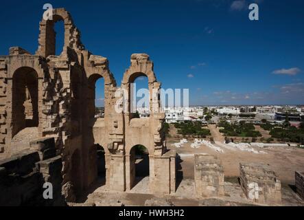 Tunesien, Tunesien Central Coast, El Jem, Kolosseum, b. 238 n. Chr. Stockfoto