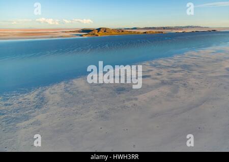 Daniel Campos Provinz, Potosi, Bolivien, Salar de Uyuni, Colchani, Salz (Luftbild) Stockfoto