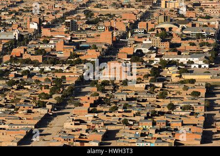 Daniel Campos Provinz, Potosi, Bolivien, Uyuni, Innenstadt (Luftbild) Stockfoto
