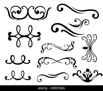 Dekor-Muster Flora Symbolsatz für Innenräume flaches Design-Stil-Vektor-illustration Stock Vektor