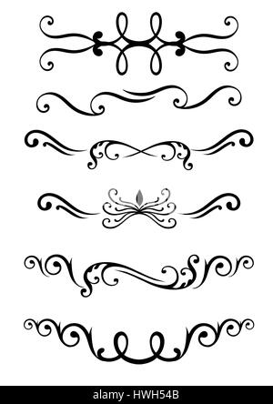 Dekor-Muster Flora Symbolsatz für Innenräume flaches Design-Stil-Vektor-illustration Stock Vektor
