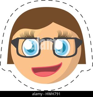 Emoticon Genie weiblichen comic Stock Vektor