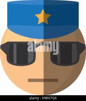 Polizist-Emoticon-Cartoon-design Stock Vektor