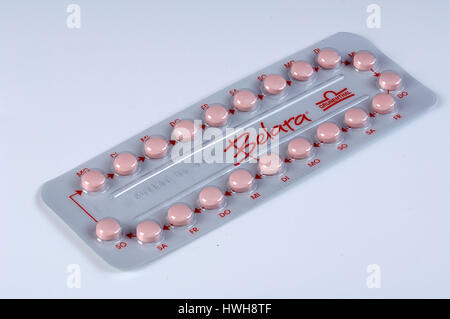 Birthcontrol Geburtenkontrolle Pille freie Platte, ausgeschnitten, Objekt, Objekt, innen, Studio, indoor, Geburtenkontrolle, Pharmazie, Pharmakologie, Pharmazie, Pille, pi Stockfoto