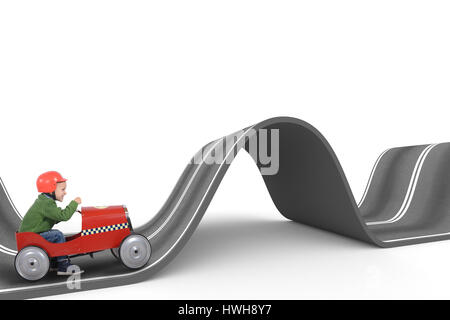 Schwieriger Weg. 3D Rendering Stockfoto