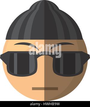 Kriminelle Emoticon Cartoon-Design Stock Vektor