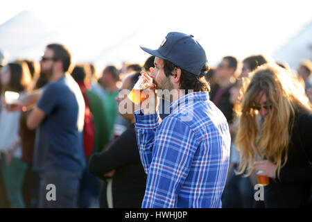 VALENCIA, Spanien - 4 APR: Menschenmenge sehen Sie ein Konzert beim MBC-Fest am 4. April 2015 in Valencia, Spanien. Stockfoto
