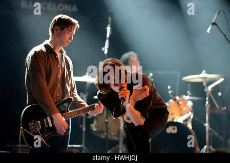 BARCELONA - 25 Mai: Iceage (Punk-Rock-Band) in Konzert im Apolo Bühne Primavera Sound Festival 2015 (PS15) am 25. Mai 2015 in Barcelona, Spanien. Stockfoto