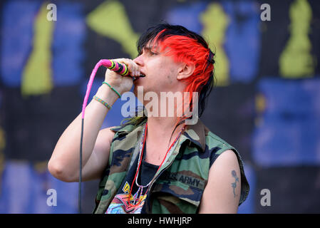 BARCELONA - 29 Mai: Julian Casablancas und The Voidz (Band) in Konzert im Primavera Sound Festival 2015 am 29. Mai 2015 in Barcelona, Spanien. Stockfoto