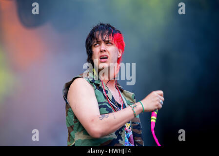 BARCELONA - 29 Mai: Julian Casablancas und The Voidz (Band) in Konzert im Primavera Sound Festival 2015 am 29. Mai 2015 in Barcelona, Spanien. Stockfoto
