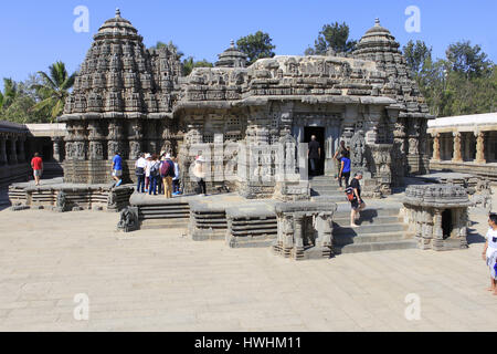 Chennakesava Tempel, Hoysala Architektur, Keshav Tempel, Hoysala Stil, Somnathpur, Karnataka, Indien, Stockfoto