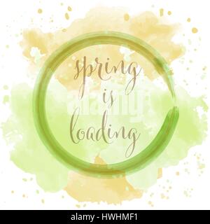 "Frühling wird geladen", schönen Aquarell Frühling Hintergrund, Vektor-format Stock Vektor