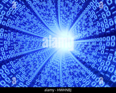 3D Darstellung der digitalen Tunnel Hintergrund Stockfoto