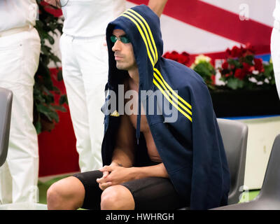 Mailand, Italien - 10. März 2017: Filippo Magnini Schwimmer beim 7. Trofeo Citta di Milano-schwimmen-Wettbewerb. Stockfoto