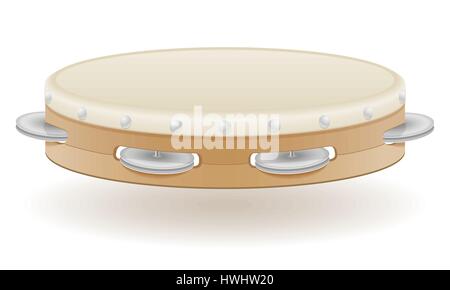 Tamburin-Musikinstrumente-Lager Vektor-Illustration isoliert auf weißem Hintergrund Stock Vektor